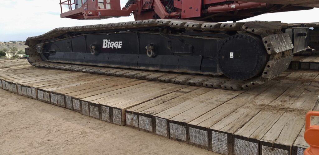 Eucalyptus Mats demonstrating strength under machinery