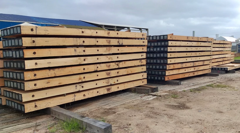 Stacked Timber Mats