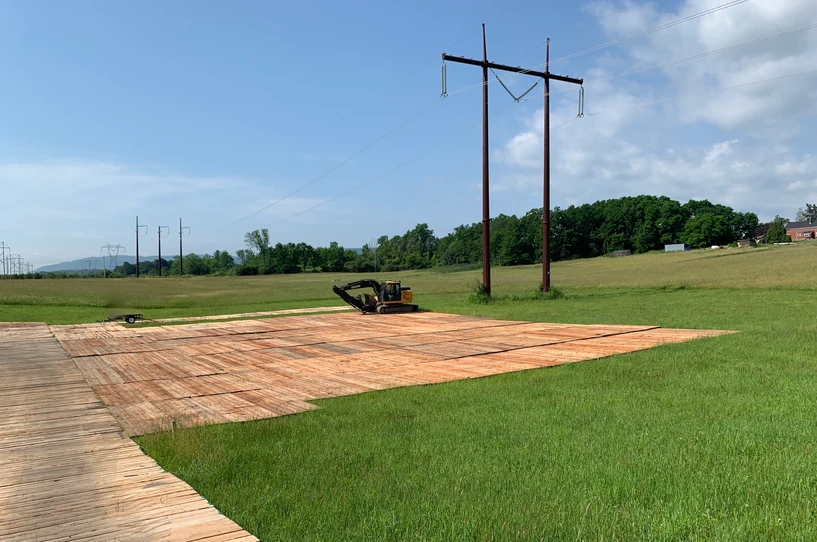 Eucalyptus timber mats ROW