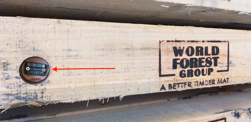 WFG Barcode On Timber Mat