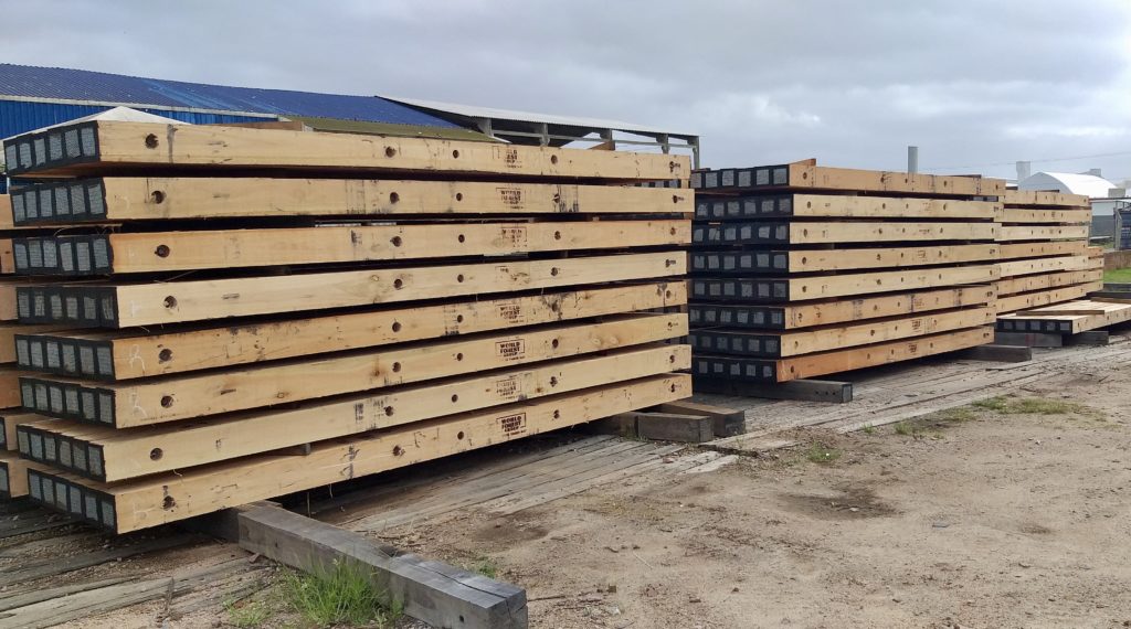 Stacked Timber Mats