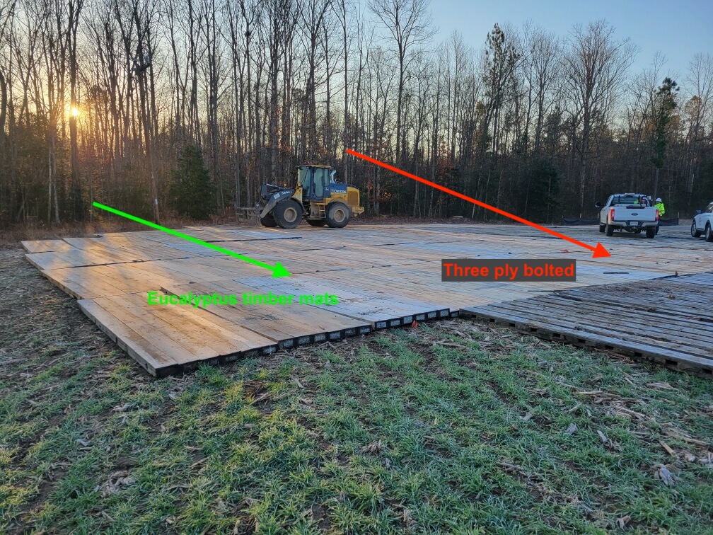 Eucalyptus access mats for pipeline
